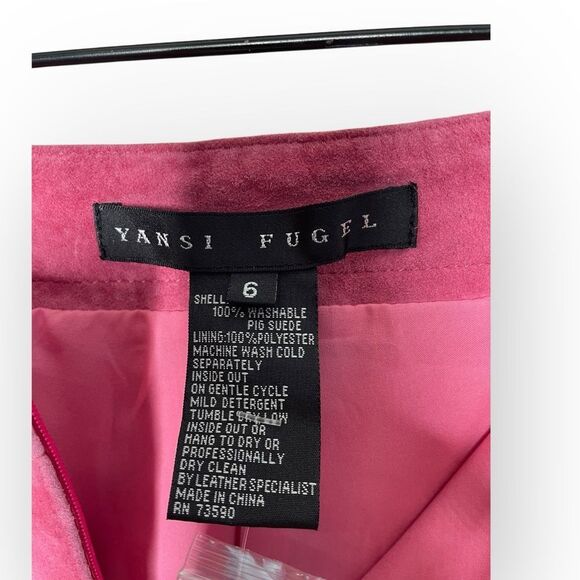 NWT Yansi Fugel Chic Pink Washable Pig Suede Trousers *Festival *Boho - Picture 3 of 9